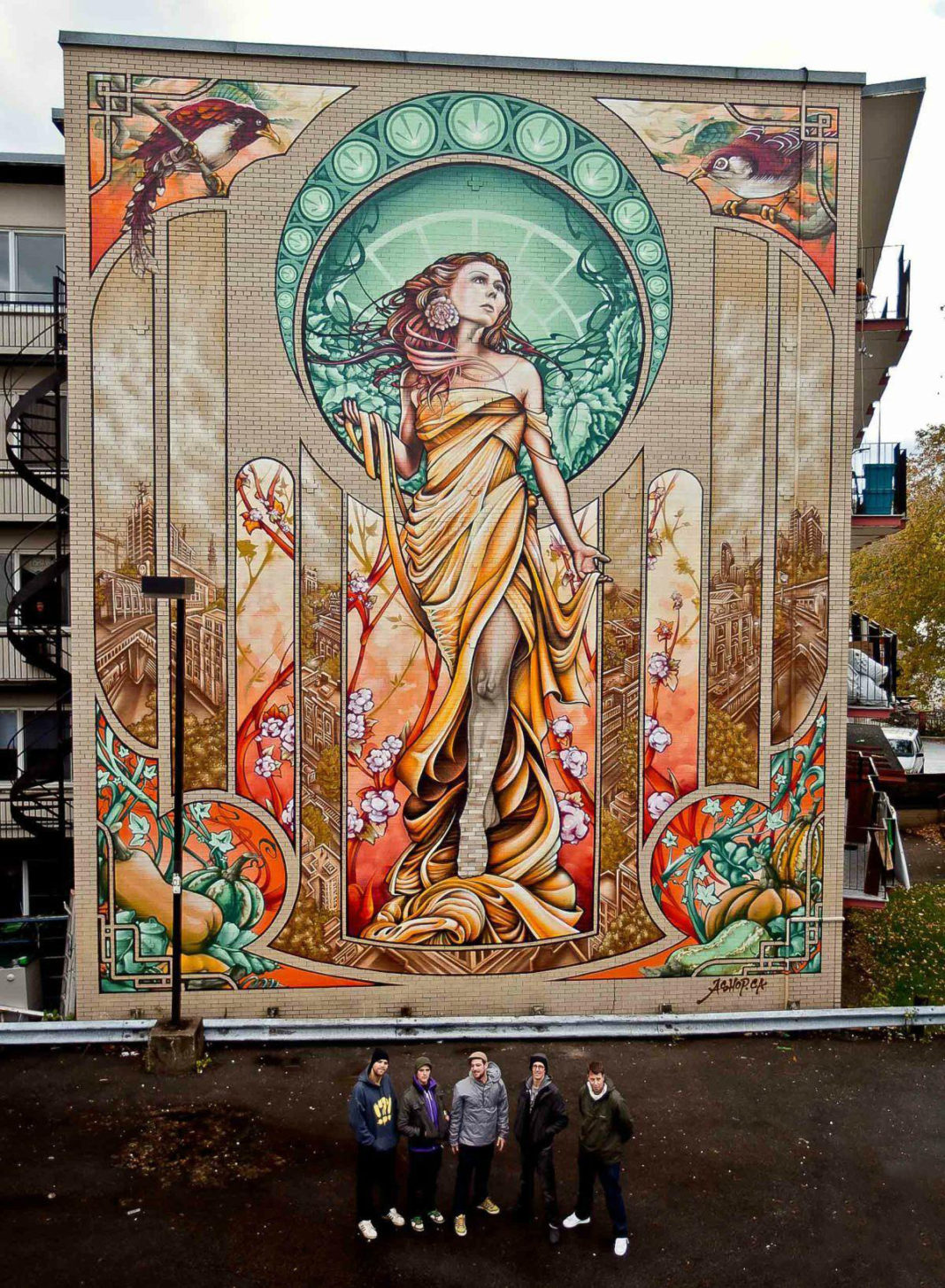 Impressive fivestory “Our Lady of Grace” graffiti mural ArtistRealm