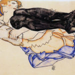 Egon-Schiele-woman-with-blue-stockings-1912
