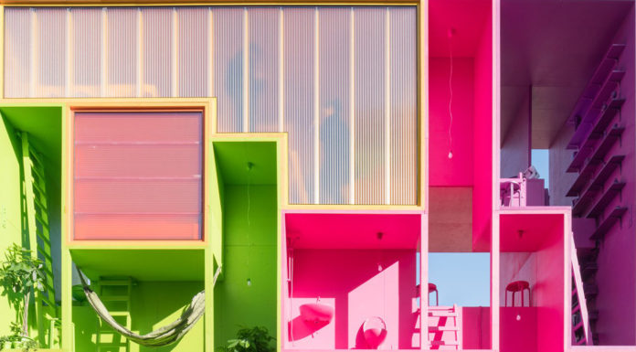 Colorful, futuristic hotel can be reconfigured dutch architecture