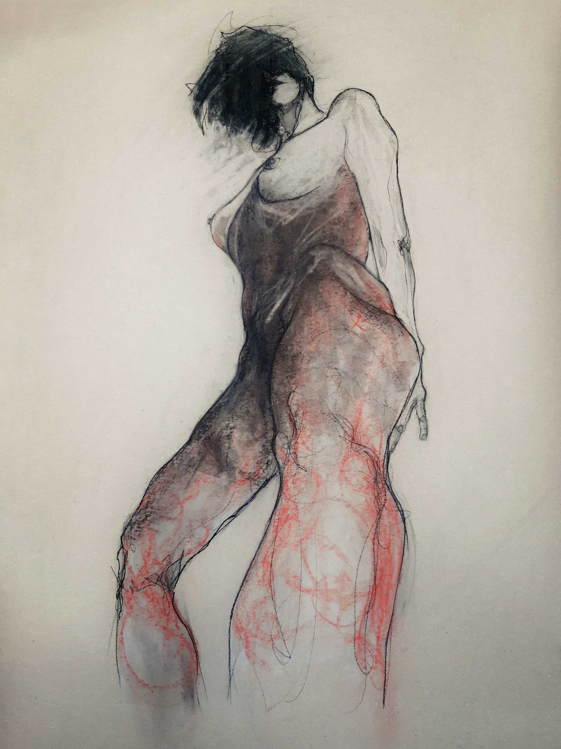 Female Figure Drawing by Barbara Huppán